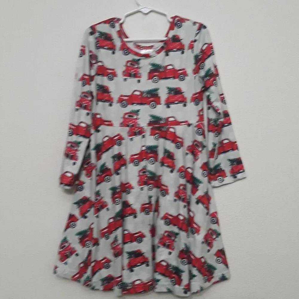 Red Truck Print Dress